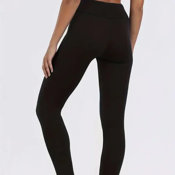 NEW black fleece lined thermal leggings Plus (3x-5x) - Picture 2 of 6